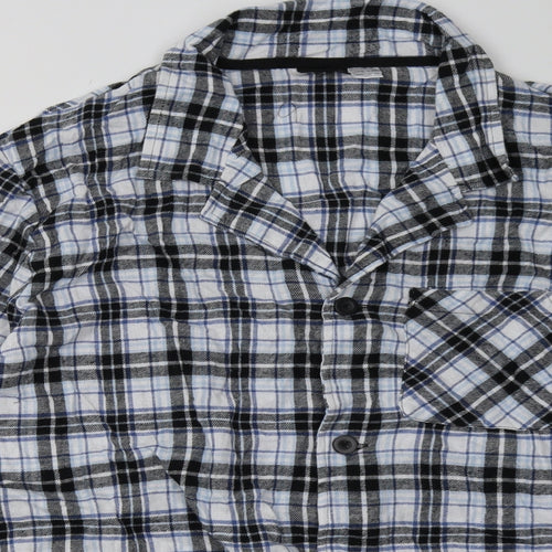 Livergy Mens Blue Check Cotton  Button-Up Size XL Collared Button
