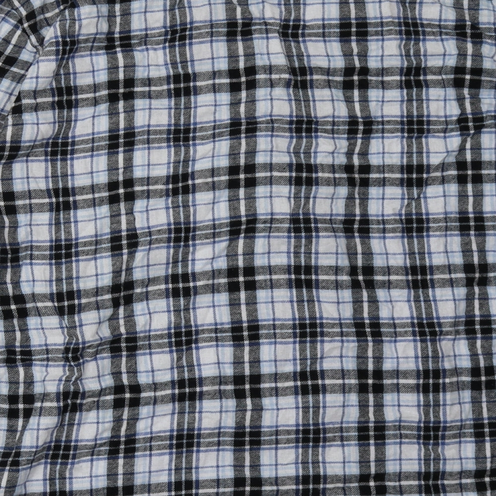Livergy Mens Blue Check Cotton  Button-Up Size XL Collared Button