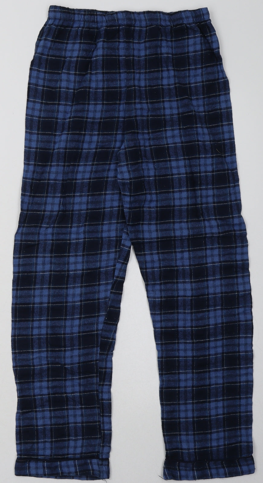 Primark Boys Blue Check Cotton  Pyjama Pants Size 10-11 Years  Tie