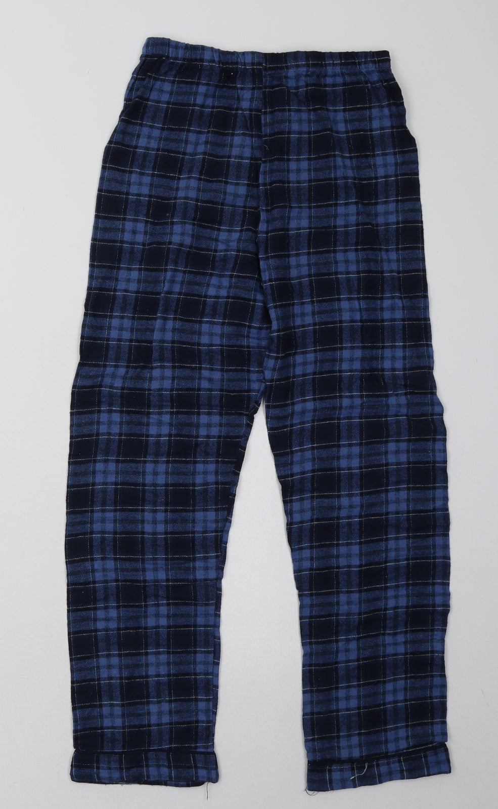 Primark Boys Blue Check Cotton  Pyjama Pants Size 10-11 Years  Tie