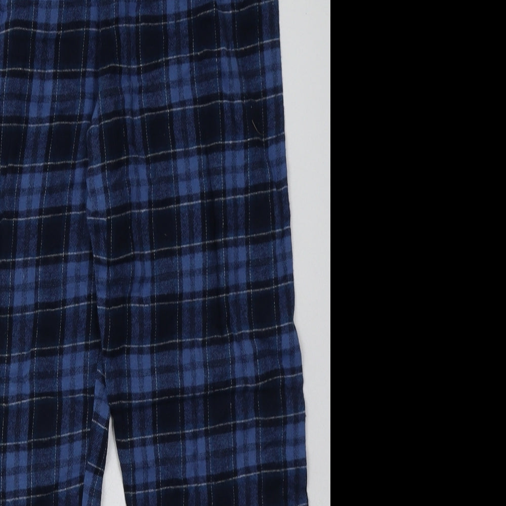 Primark Boys Blue Check Cotton  Pyjama Pants Size 10-11 Years  Tie
