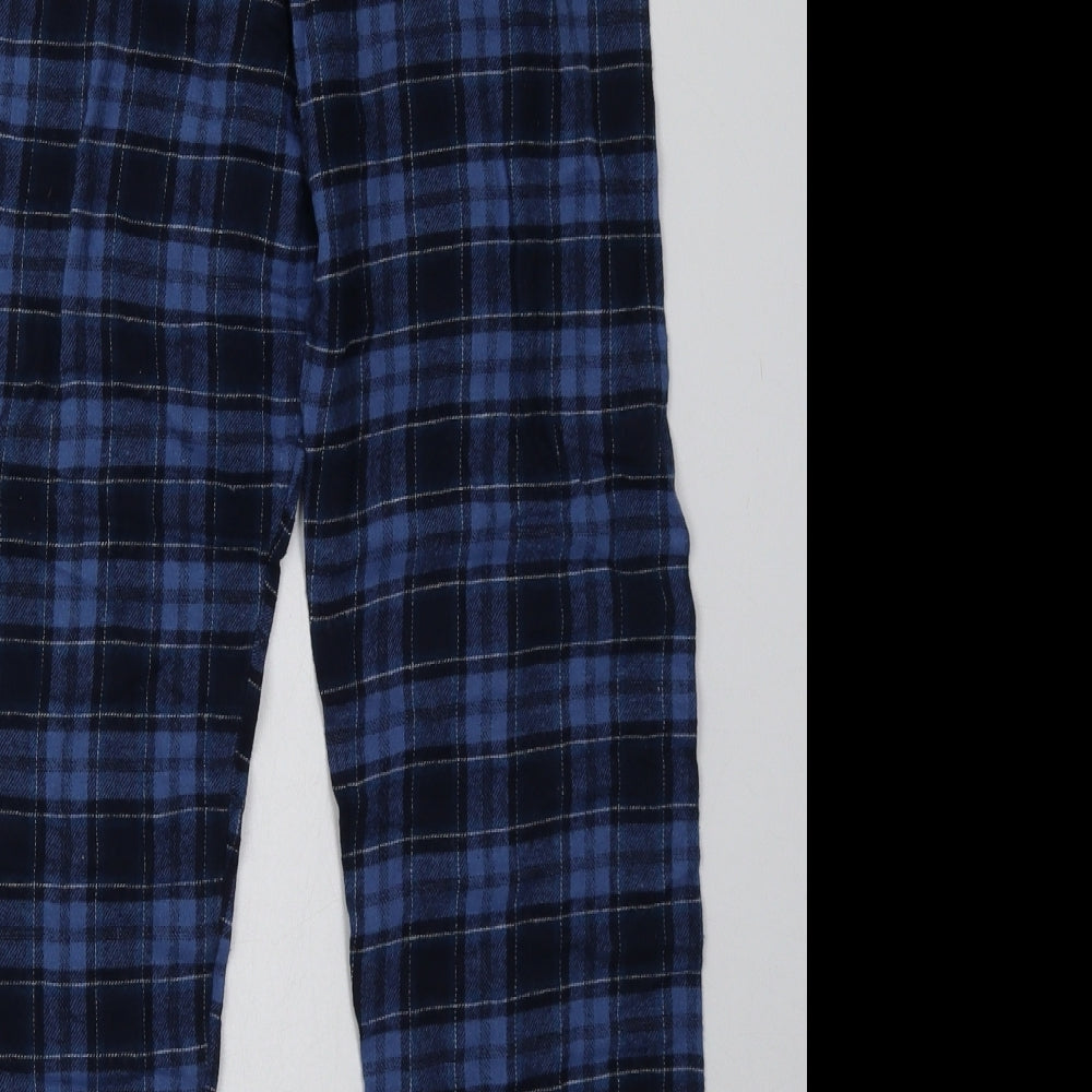 Primark Boys Blue Check Cotton  Pyjama Pants Size 10-11 Years  Tie