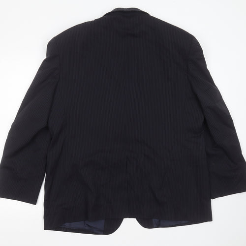 Centaur Traveller Mens Blue Striped Wool Jacket Suit Jacket Size 46