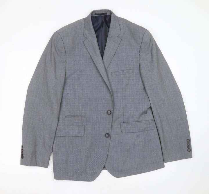 Burton Mens Grey  Polyester Jacket Suit Jacket Size 42   - tailored fit