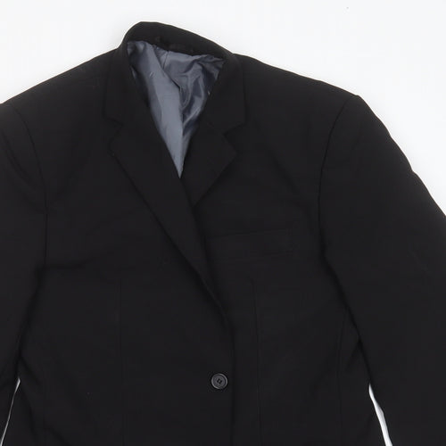 F&F Mens Black  Polyester Jacket Suit Jacket Size 36