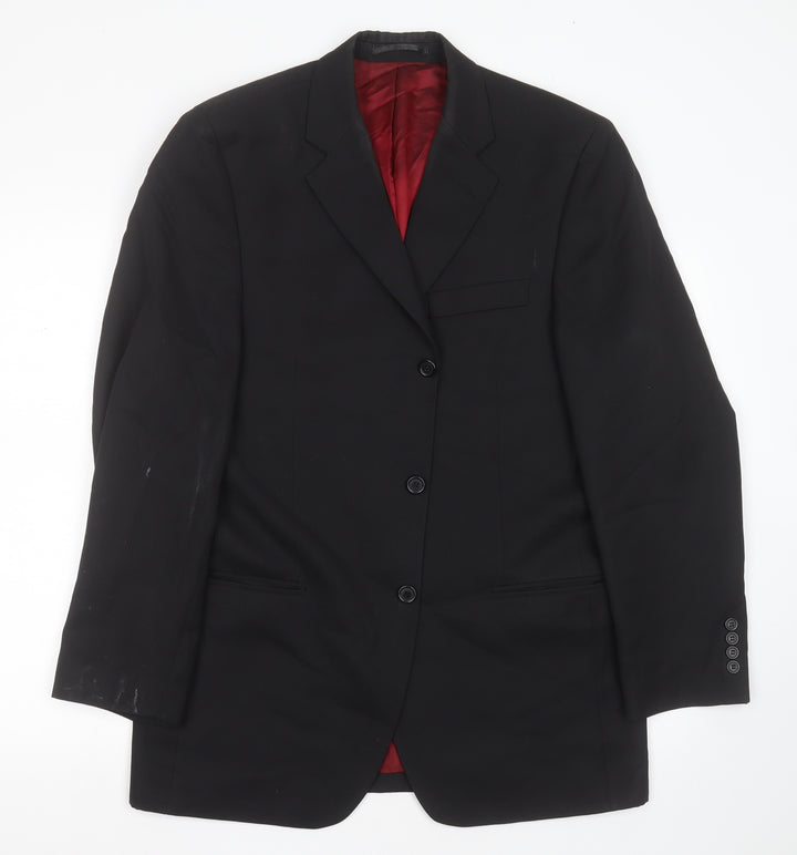 Charlton Gray Mens Black  Polyester Jacket Suit Jacket Size 40