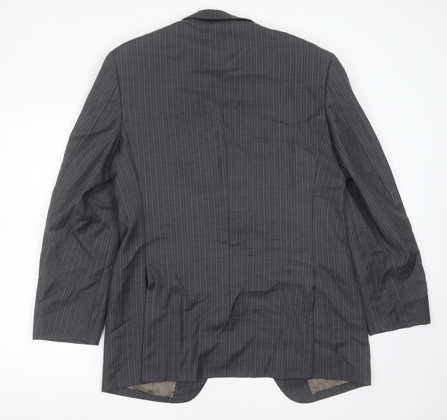 Marks and Spencer Mens Grey Striped Wool Jacket Suit Jacket Size 38