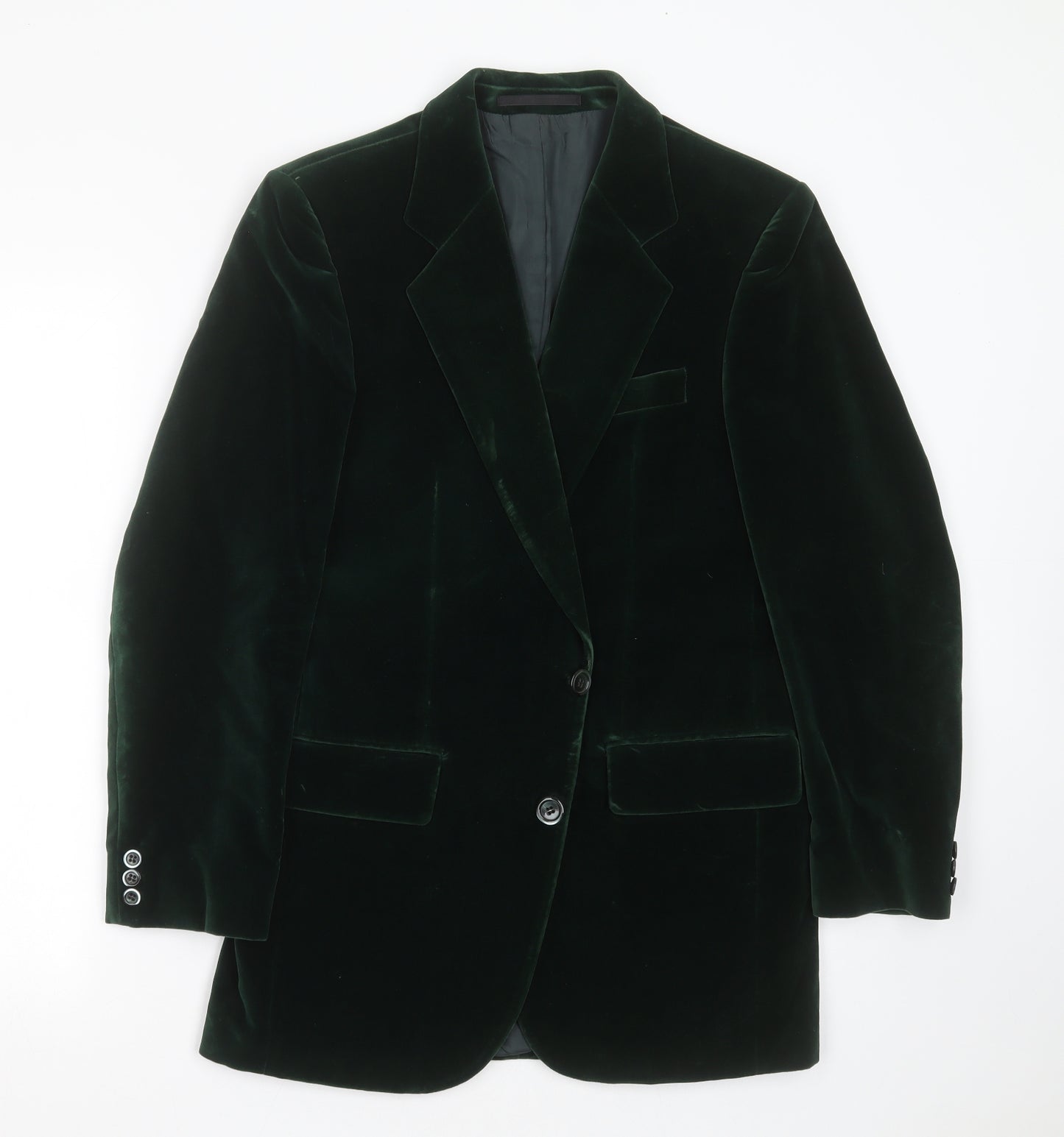 Boss Mens Green  Cotton Jacket Suit Jacket Size 38   - velvet