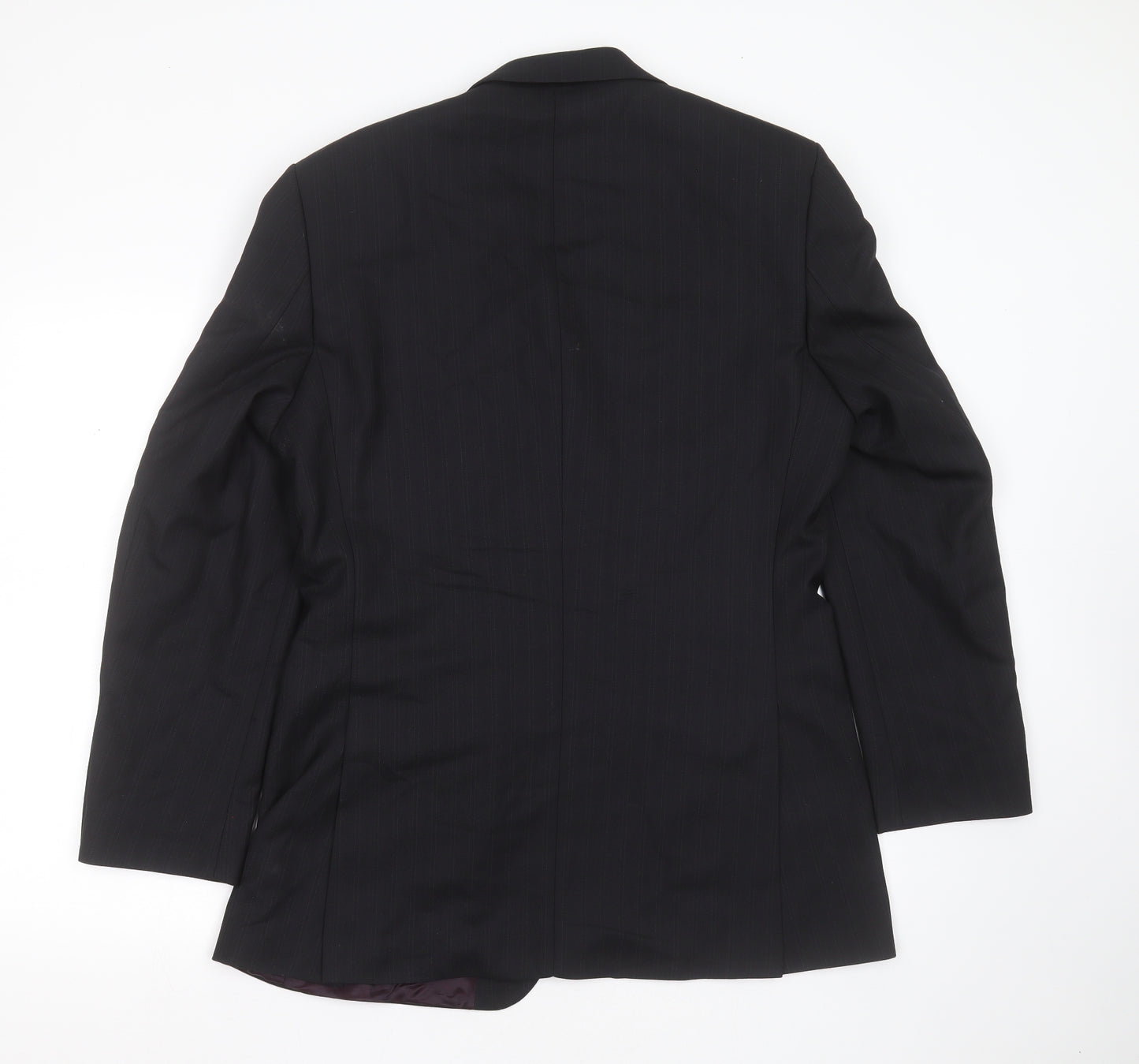 Burton Mens Black Striped Polyester Jacket Suit Jacket Size 40