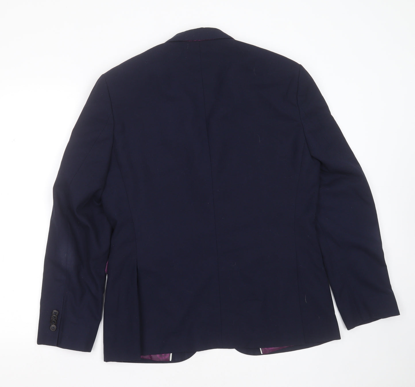 Burton Mens Blue  Polyester Jacket Suit Jacket Size 40