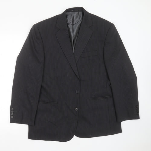 BHS Mens Grey Herringbone Polyester Jacket Suit Jacket Size 42