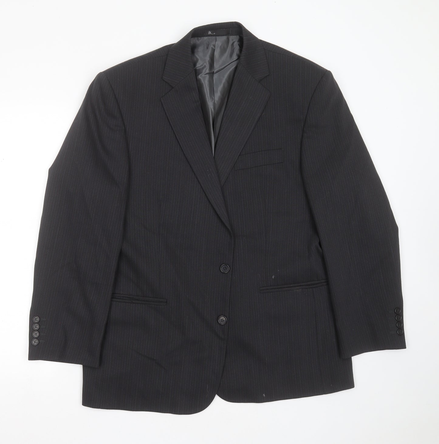BHS Mens Grey Herringbone Polyester Jacket Suit Jacket Size 42