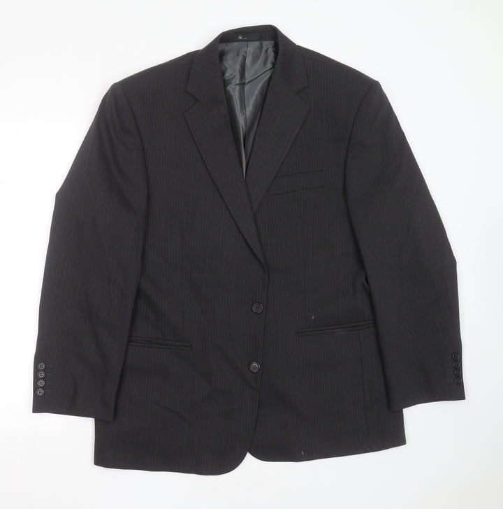 BHS Mens Grey Herringbone Polyester Jacket Suit Jacket Size 42