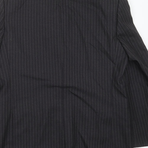 LABEL Mens Grey Striped Wool Jacket Suit Jacket Size 42