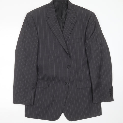 Marks and Spencer Mens Grey Striped Wool Jacket Suit Jacket Size 42