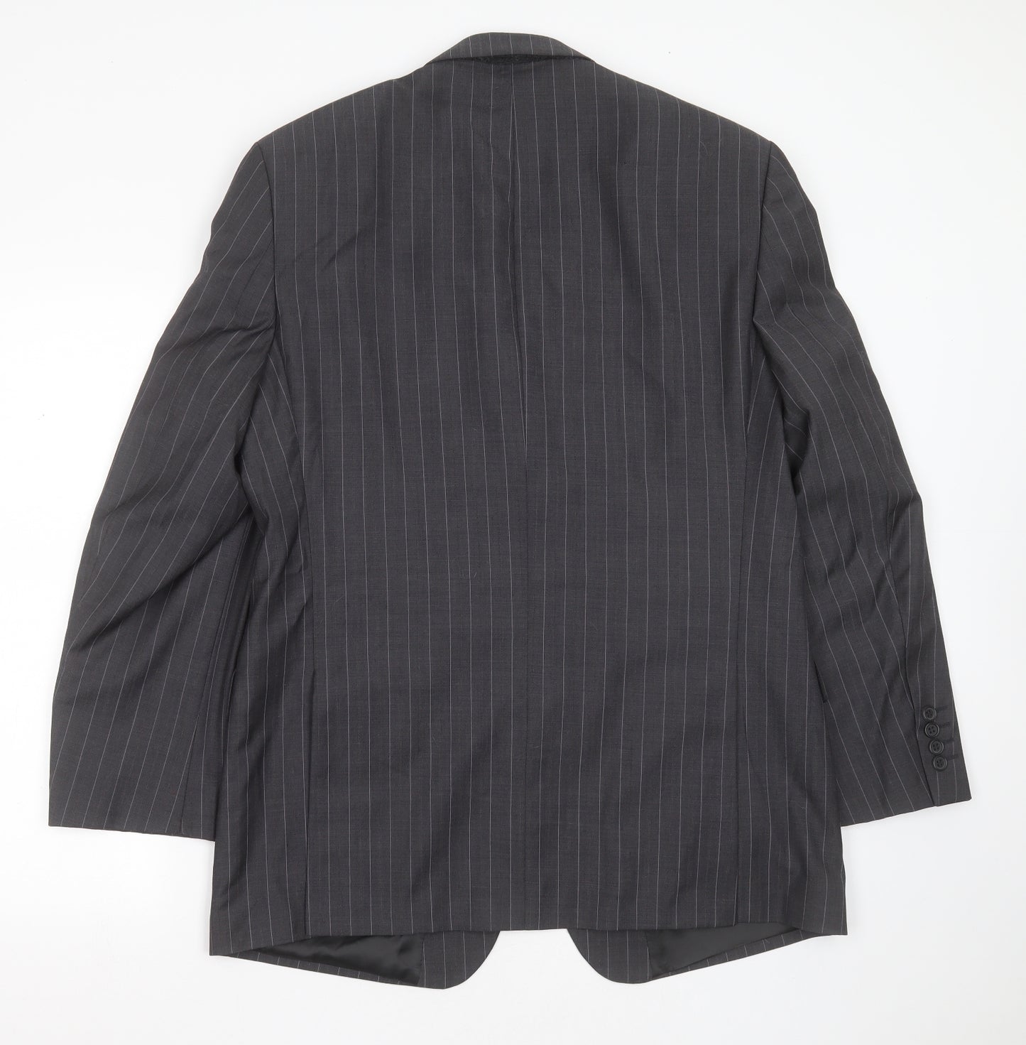 Marks and Spencer Mens Grey Striped Wool Jacket Suit Jacket Size 42