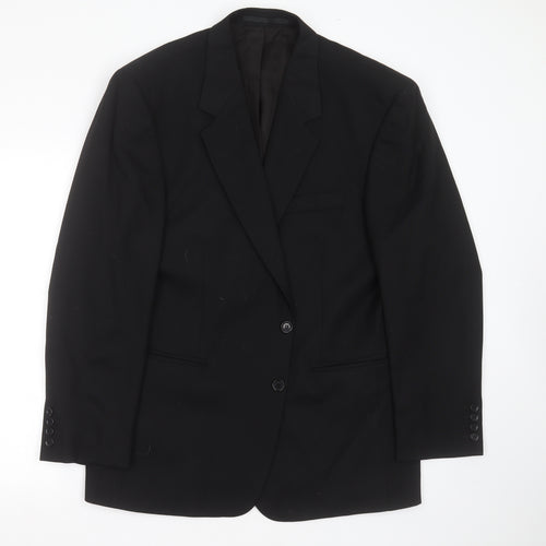 howard hardy Mens Black  Wool Jacket Suit Jacket Size 42
