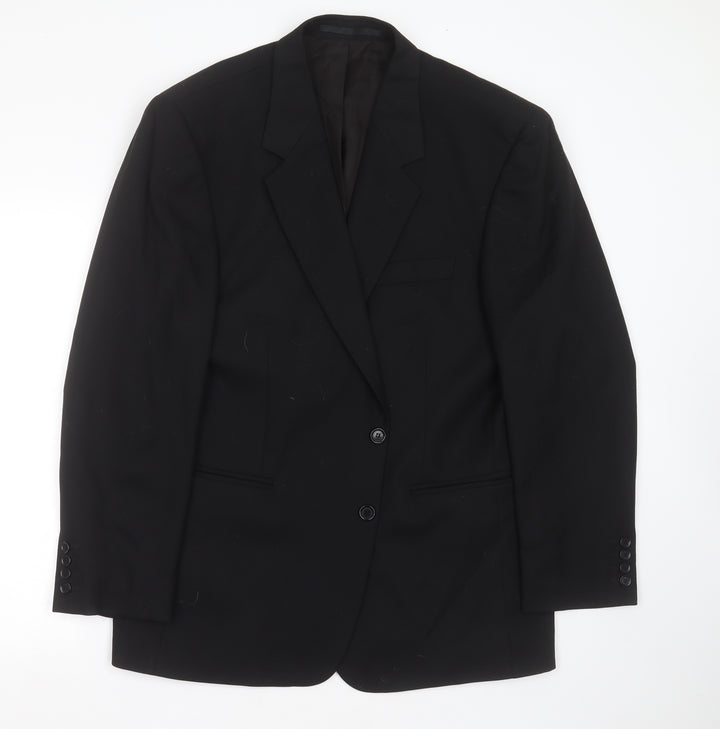 howard hardy Mens Black  Wool Jacket Suit Jacket Size 42