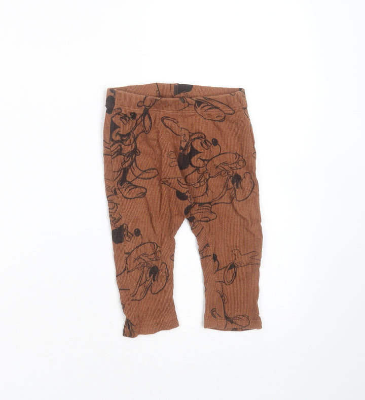 Zara Baby Brown Cotton Leggings Size 12-18 Months - Mickey mouse
