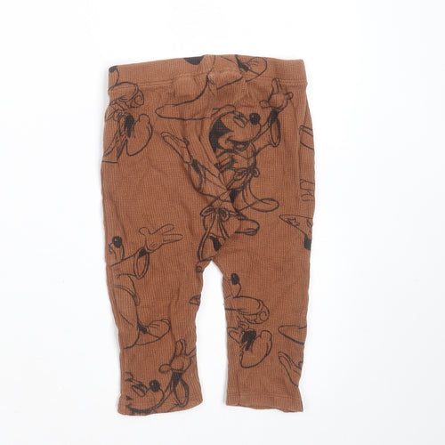 Zara Baby Brown  Cotton  Leggings Size 12-18 Months   - Mickey mouse