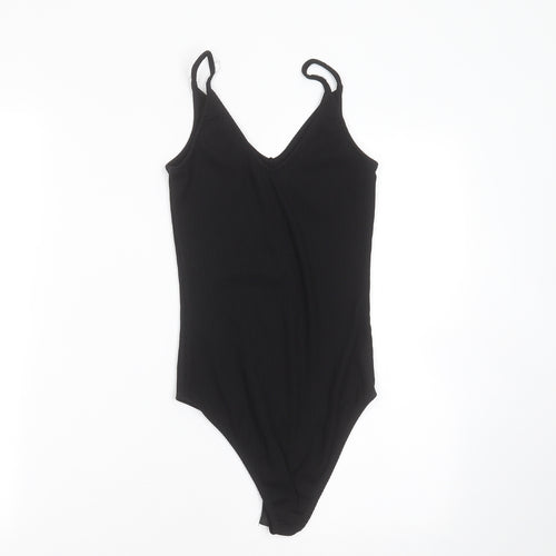 River Island Womens Black Striped Polyester Bodysuit One-Piece Size 6
