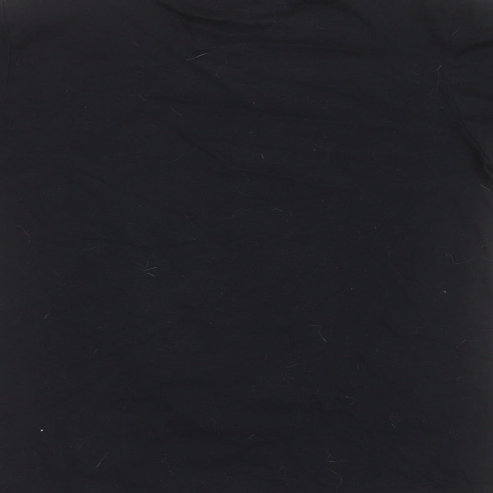 illuminated Boys Black  Cotton Basic T-Shirt Size 12-13 Years Round Neck