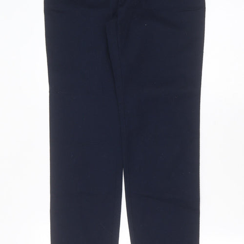 NEXT Womens Blue Geometric Cotton Trousers  Size 8 L28 in Regular