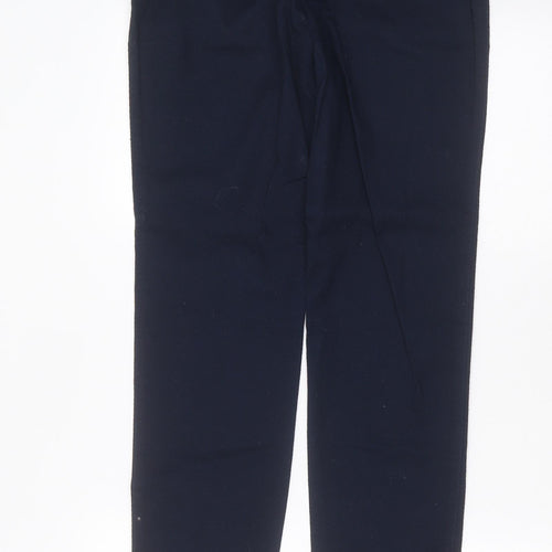 NEXT Womens Blue Geometric Cotton Trousers  Size 8 L28 in Regular