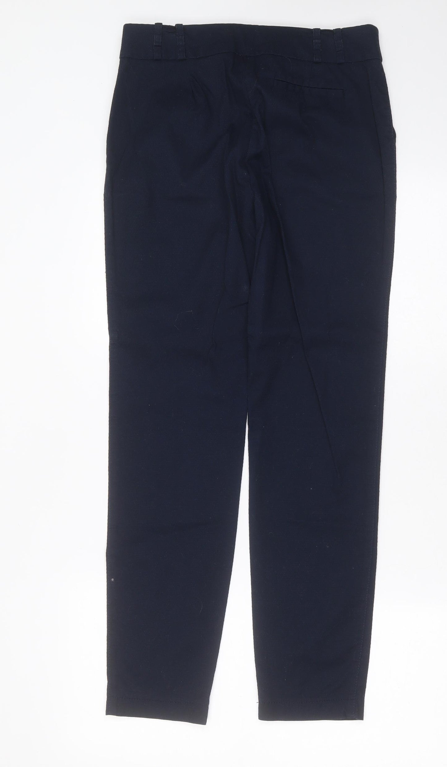 NEXT Womens Blue Geometric Cotton Trousers  Size 8 L28 in Regular