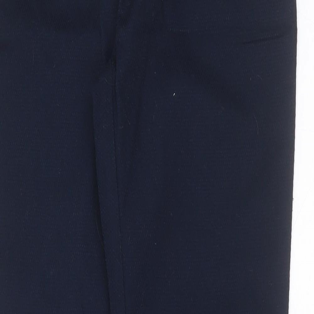 NEXT Womens Blue Geometric Cotton Trousers  Size 8 L28 in Regular