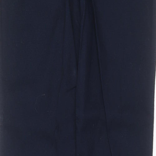 NEXT Womens Blue Geometric Cotton Trousers  Size 8 L28 in Regular