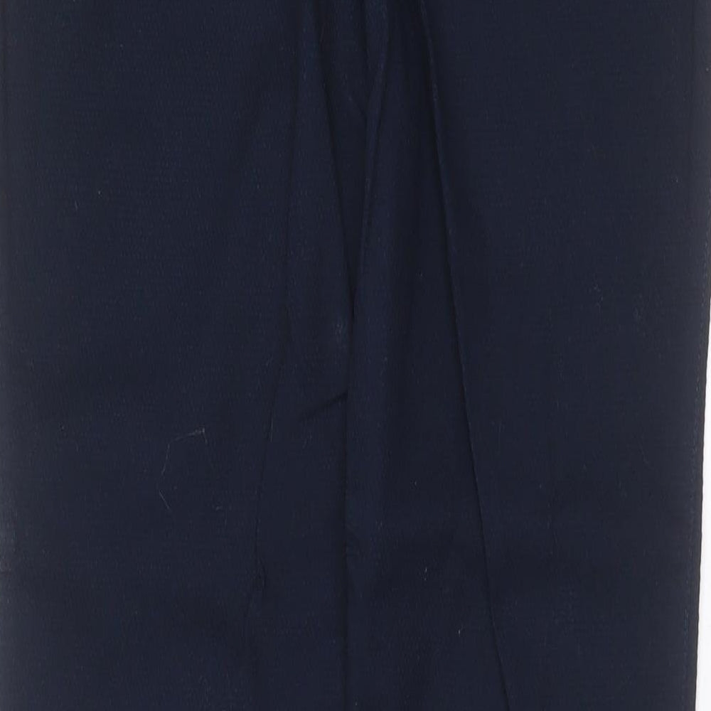NEXT Womens Blue Geometric Cotton Trousers  Size 8 L28 in Regular