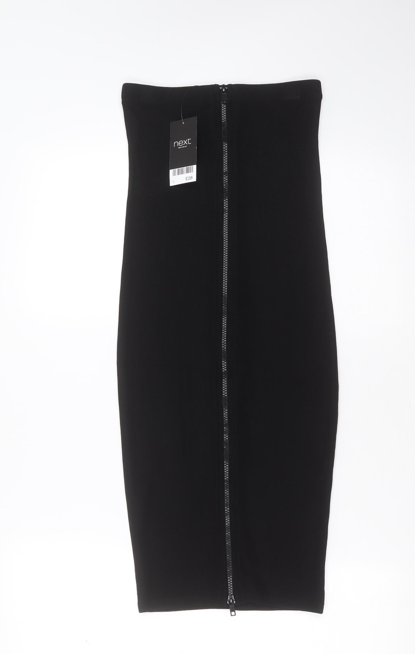 NEXT Womens Black  Viscose Straight & Pencil Skirt Size 6   Zip