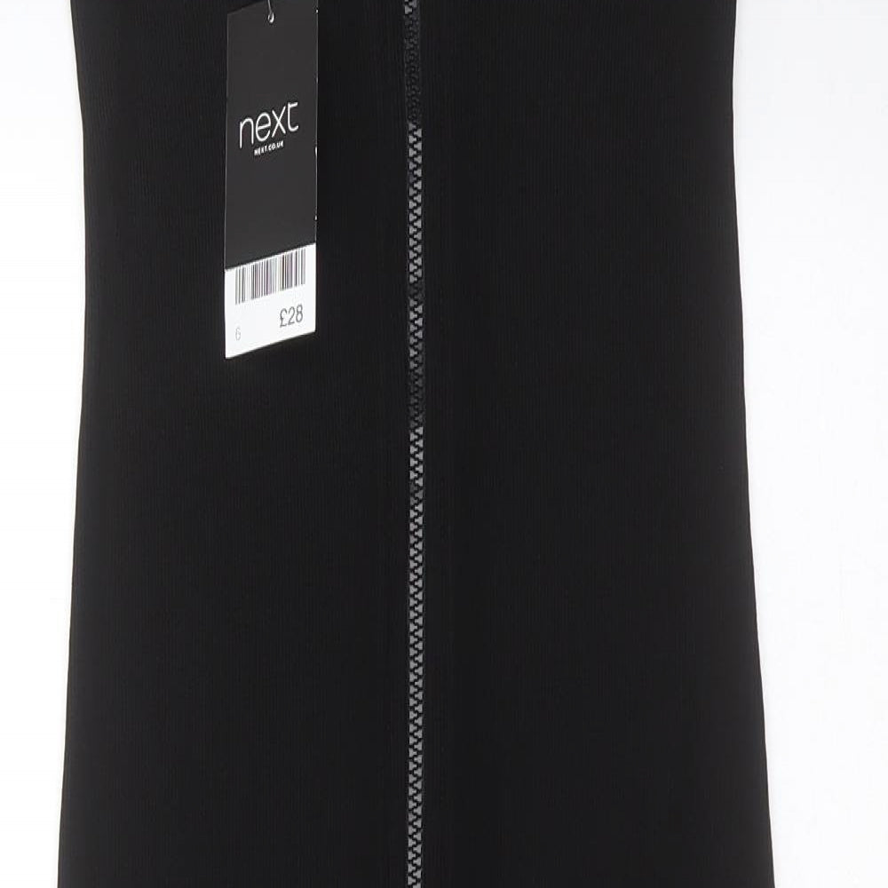 NEXT Womens Black  Viscose Straight & Pencil Skirt Size 6   Zip