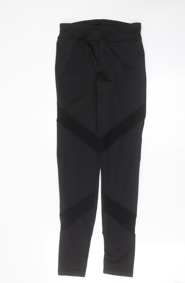 Preworn Womens Black Polyester Capri Leggings Size S L28 in Extra-Slim