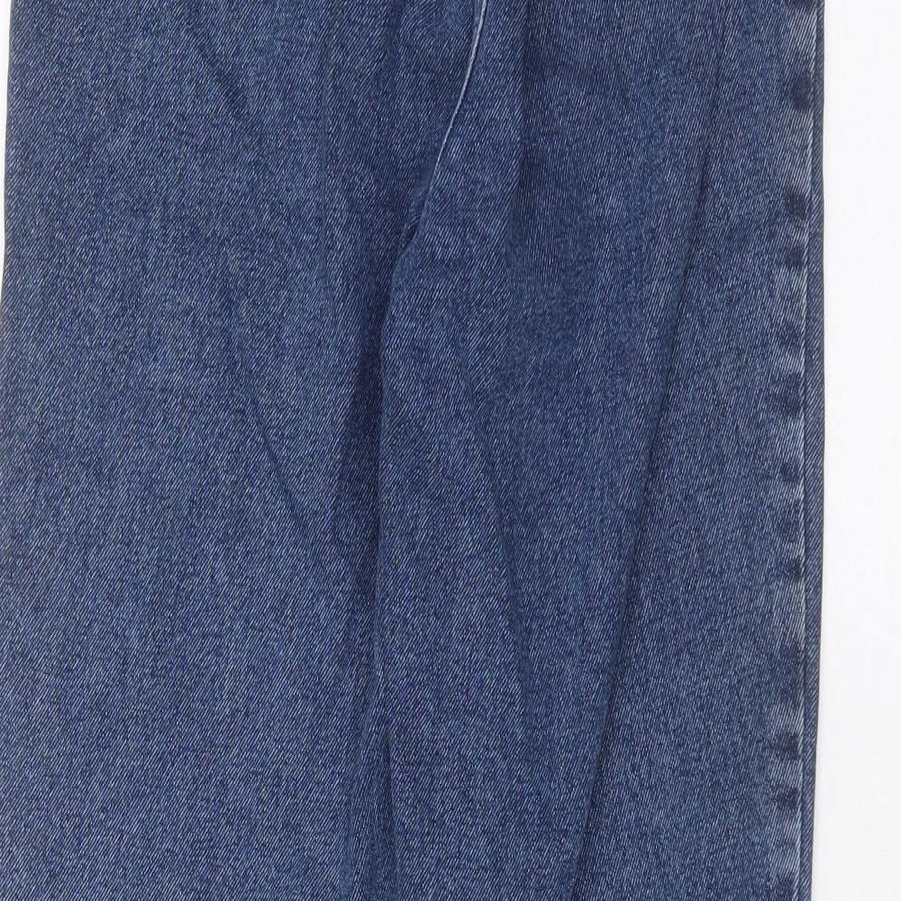 New Look Womens Blue  Cotton Mom Jeans Size 8 L28 in Regular  - Paper bag waist