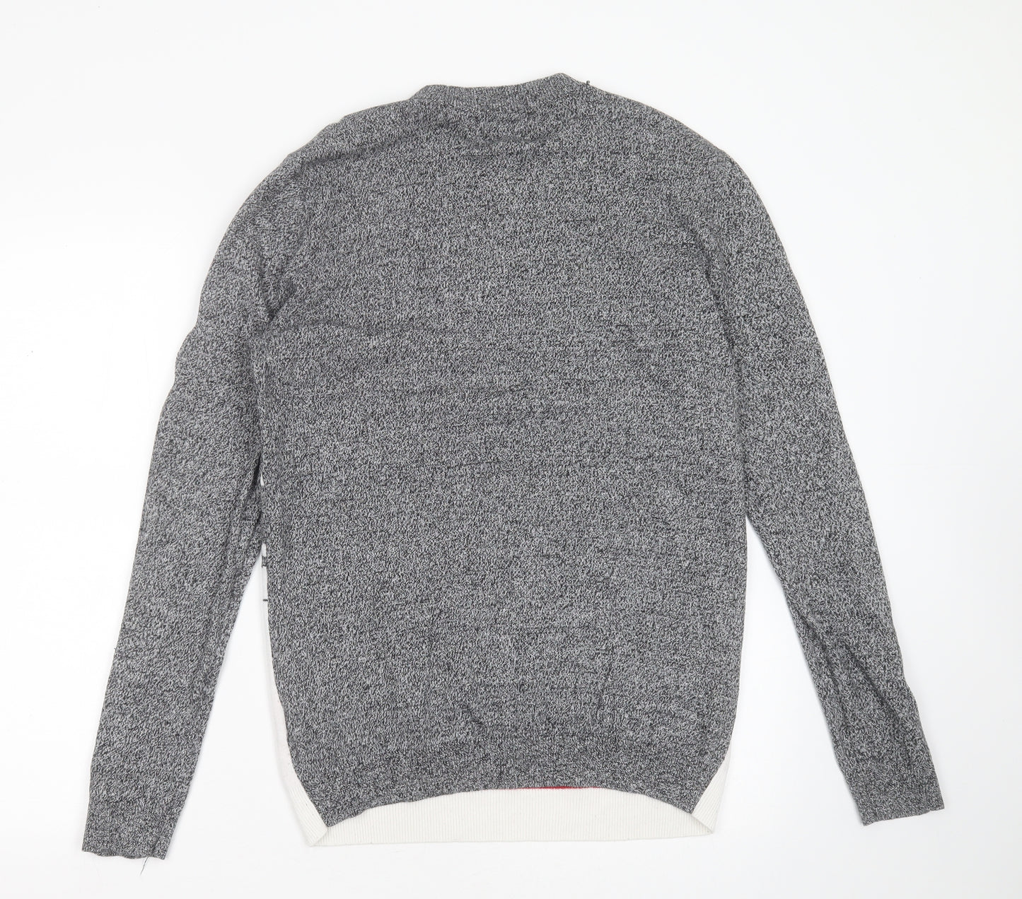Topman Mens Grey Round Neck  Cotton Pullover Jumper Size M   - christmas jumper