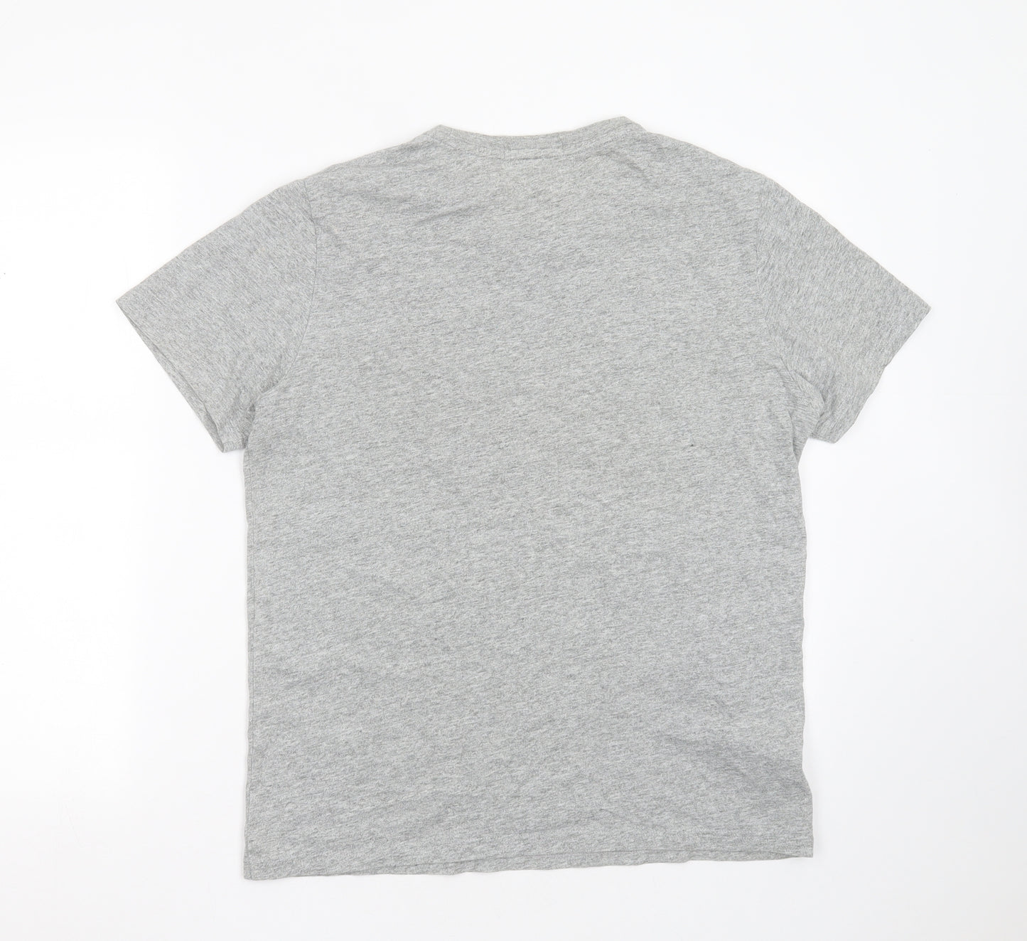 Fred Perry Mens Grey  Cotton  T-Shirt Size M Round Neck