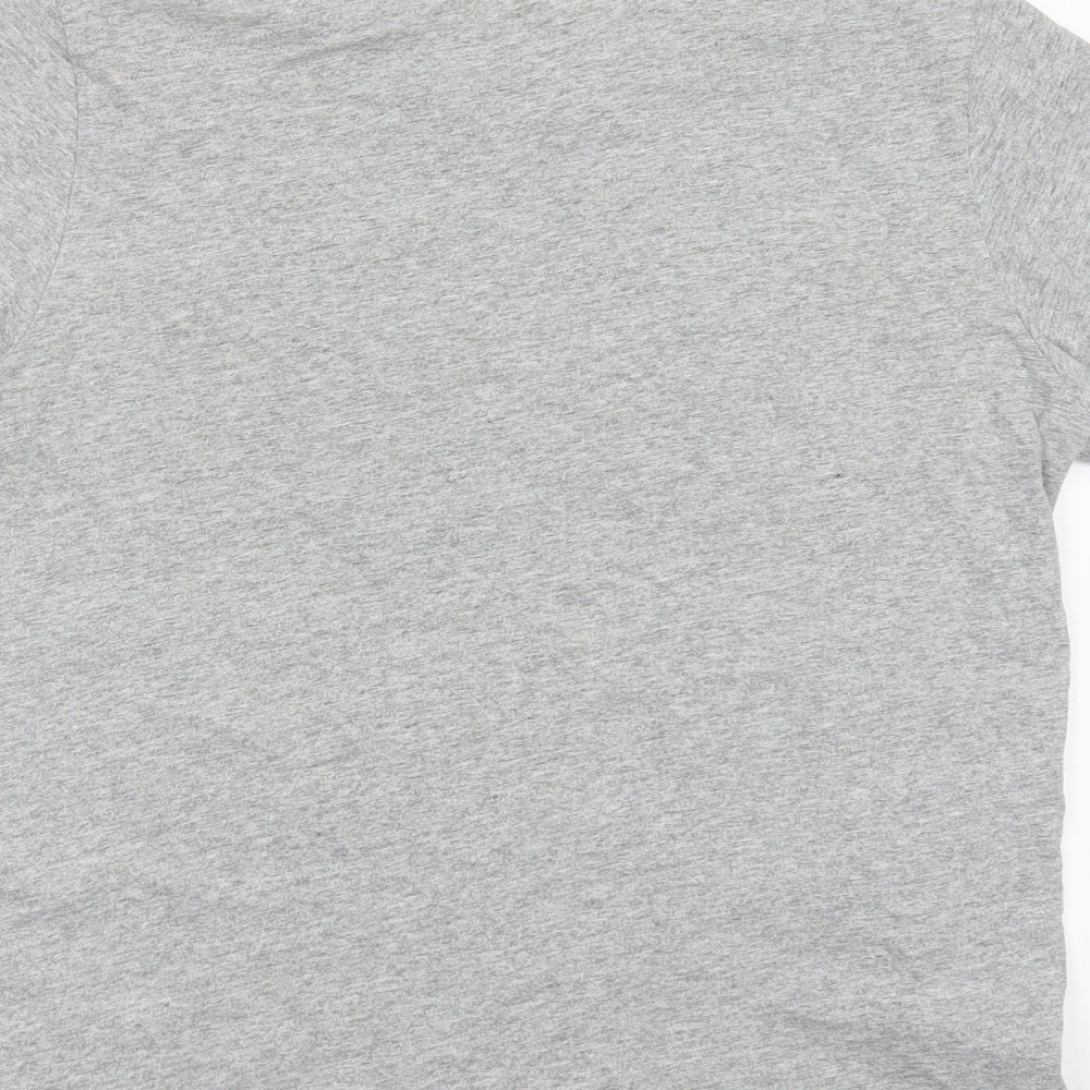 Fred Perry Mens Grey  Cotton  T-Shirt Size M Round Neck