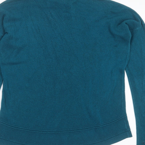 VIDA VI Womens Blue Round Neck  Acrylic Pullover Jumper Size M
