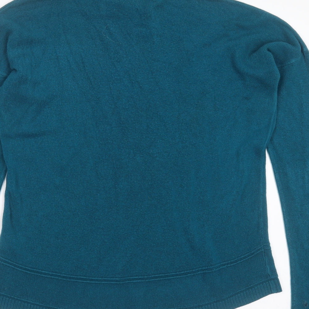 VIDA VI Womens Blue Round Neck  Acrylic Pullover Jumper Size M