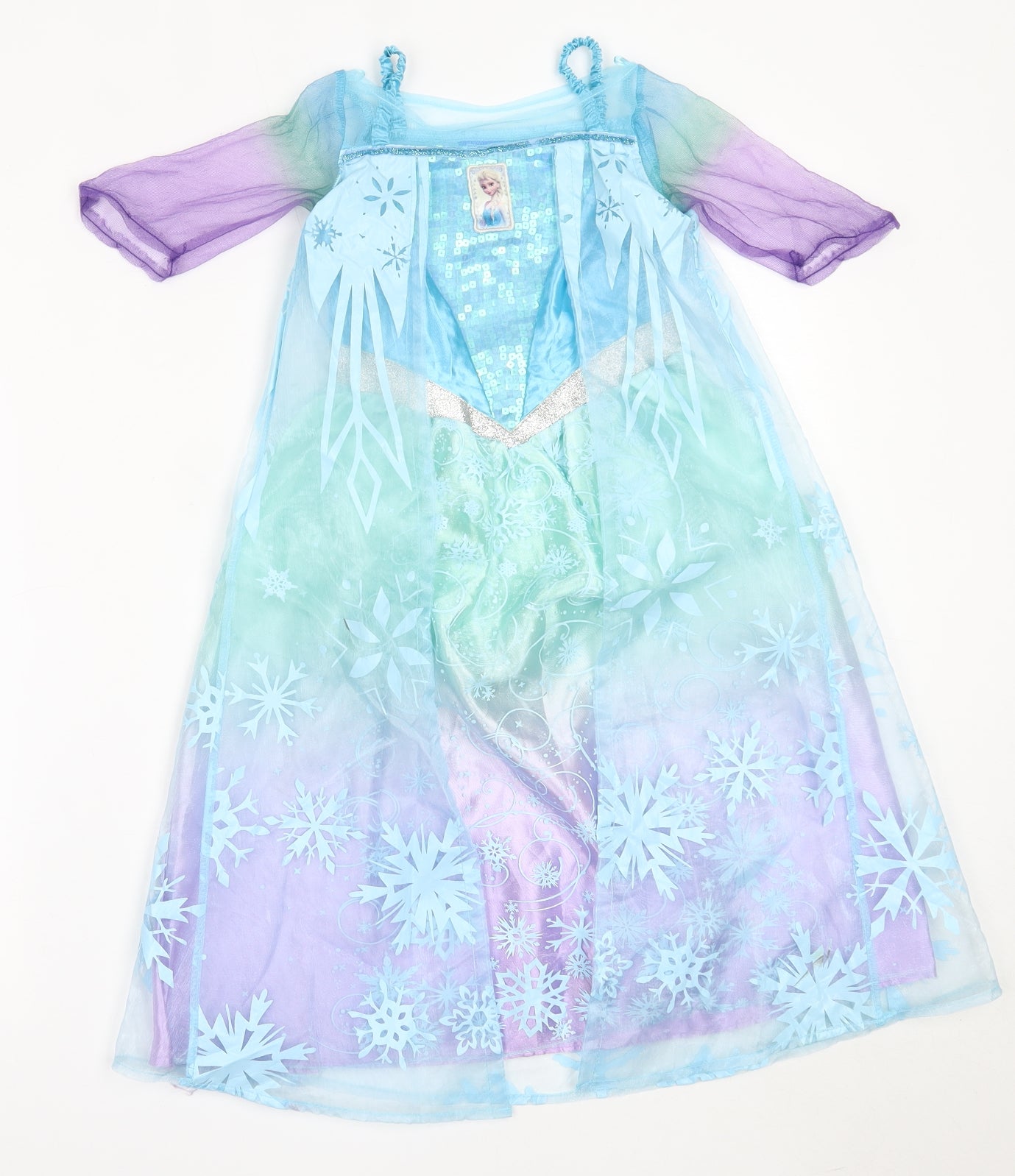 George Girls Blue  Nylon Tutu Dress  Size 2-3 Years  Round Neck  - frozen elsa