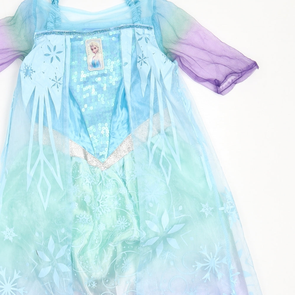 George Girls Blue  Nylon Tutu Dress  Size 2-3 Years  Round Neck  - frozen elsa