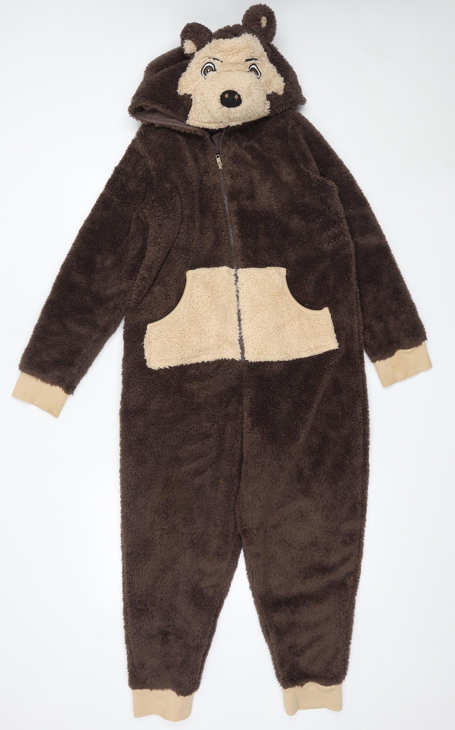 Marks and Spencer Boys Brown Solid Polyester  One Piece Size 11-12 Years   - bear