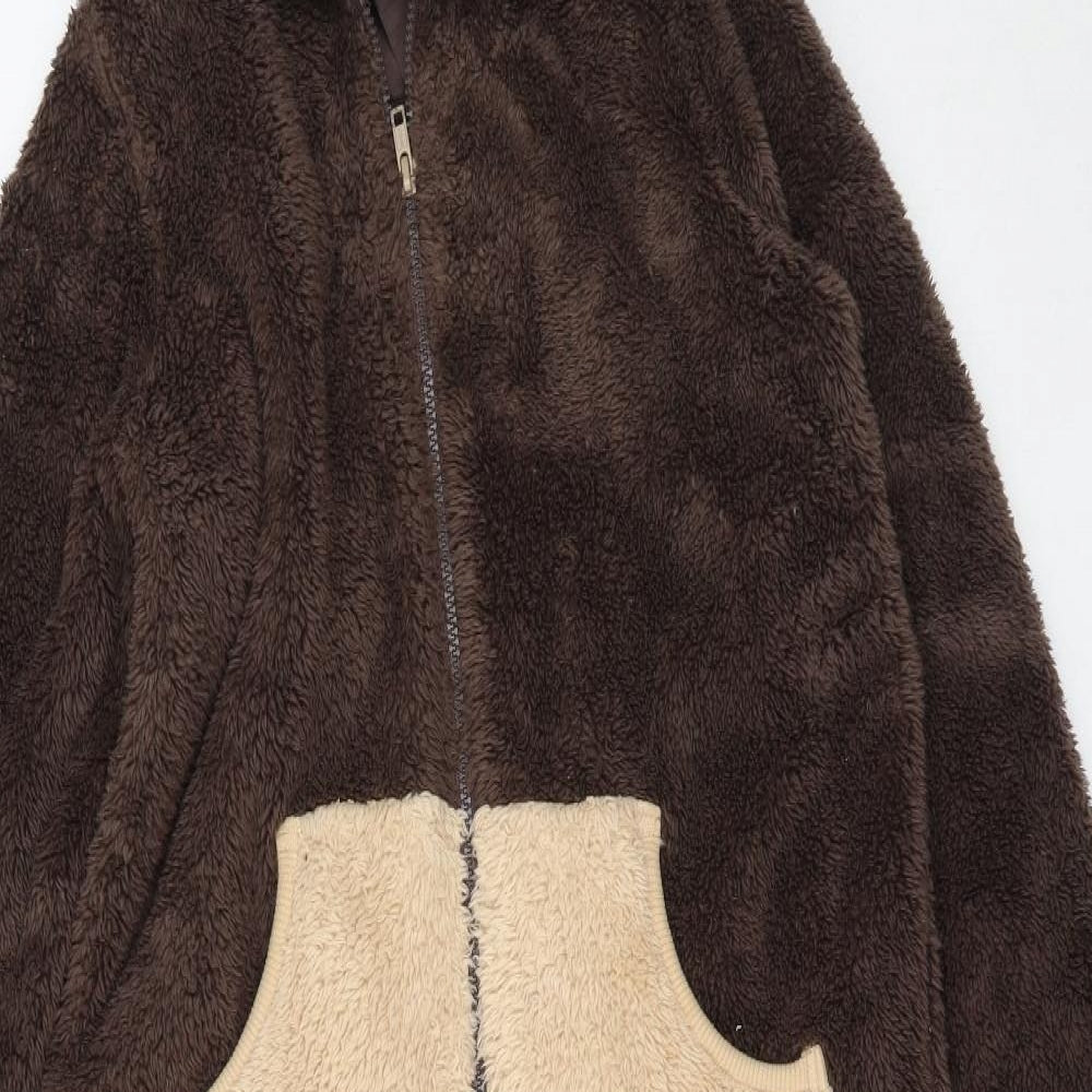 Marks and Spencer Boys Brown Solid Polyester  One Piece Size 11-12 Years   - bear