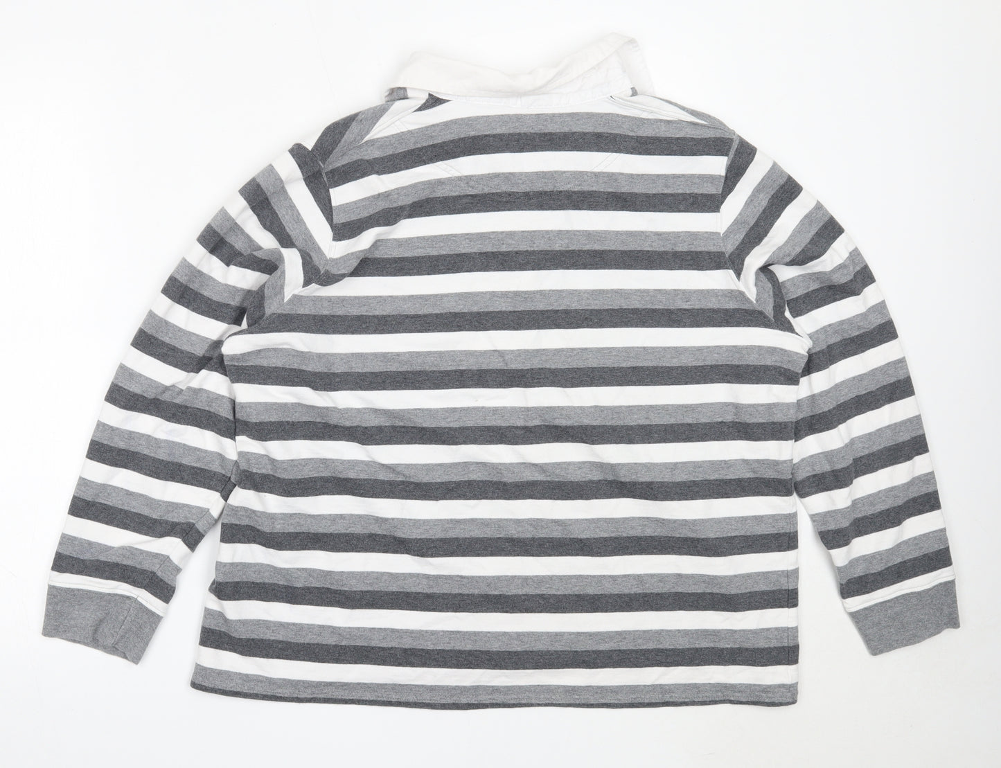 Marks and Spencer Womens Grey Striped Cotton Pullover Sweatshirt Size 22