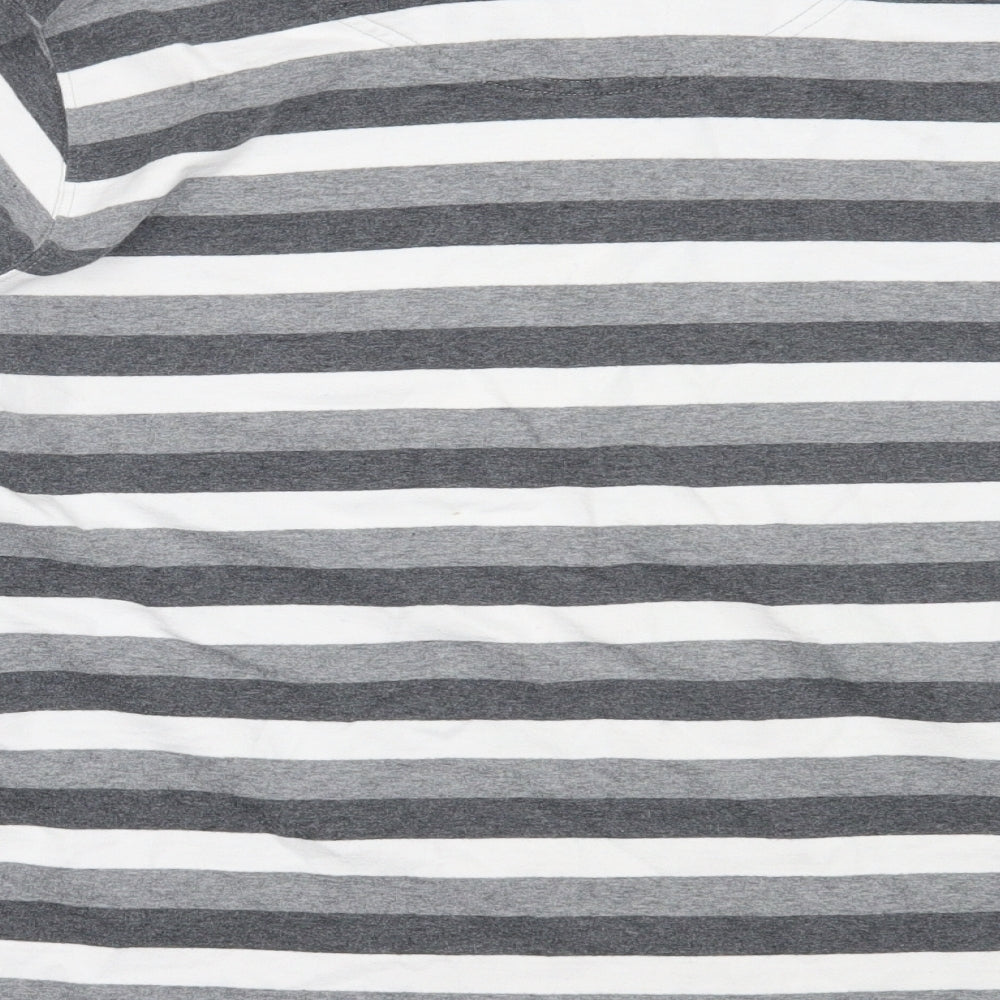 Marks and Spencer Womens Grey Striped Cotton Pullover Sweatshirt Size 22
