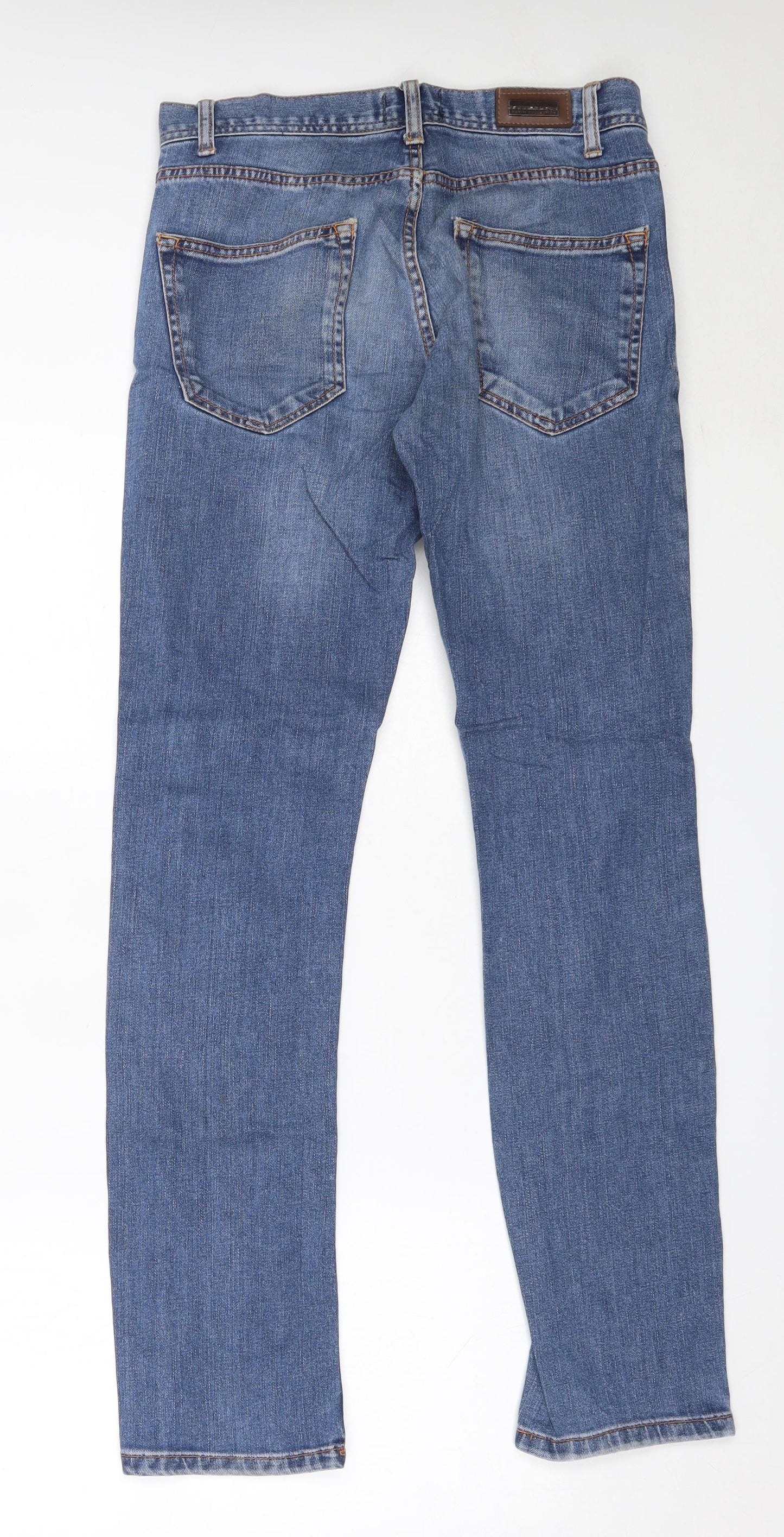 Zara Womens Blue  Cotton Straight Jeans Size 38 L32 in Regular