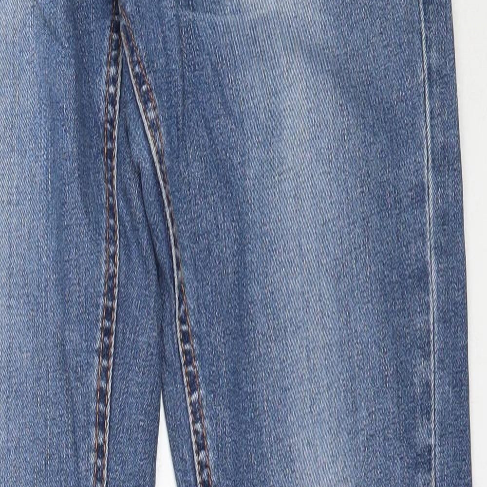 Zara Womens Blue  Cotton Straight Jeans Size 38 L32 in Regular