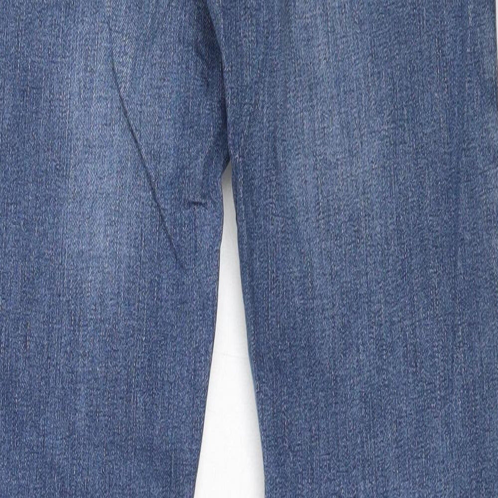 Zara Womens Blue  Cotton Straight Jeans Size 38 L32 in Regular